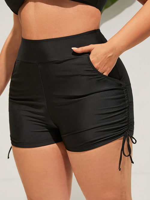 Women's Black Lace High-Waist Shorts - product view 1