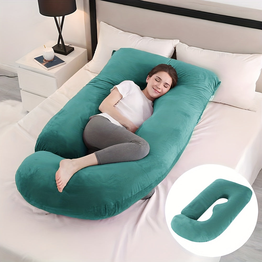 62-inch J-shaped Full-body Pillow, Maternity Pillow, With Removable Pillowcase. Large-size Design Provides Full-body Support From Back To Legs, Making Pregnancy Sleep More Comfortable. Halloween Gift, Christmas Gift.