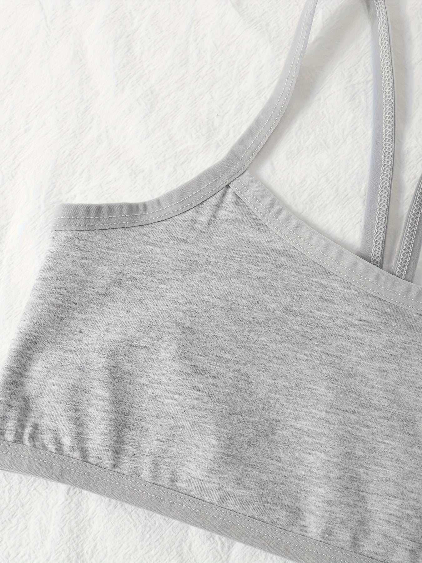 Random 12-pack Solid Color Girls Seamless Bras, Comfortable And Breathable Sports Bras With Cross Shoulder Straps, Cute And Fashionable Training Bras, Suitable For Teenagers And Students A 7-16 Years Old