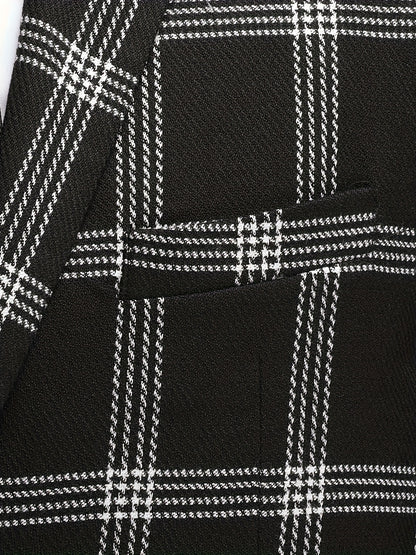 The Latest Men's Plaid Suit Two-piece Four-season Men's Size Slim-fit Two-piece Wedding Banquet Dress Business Casual