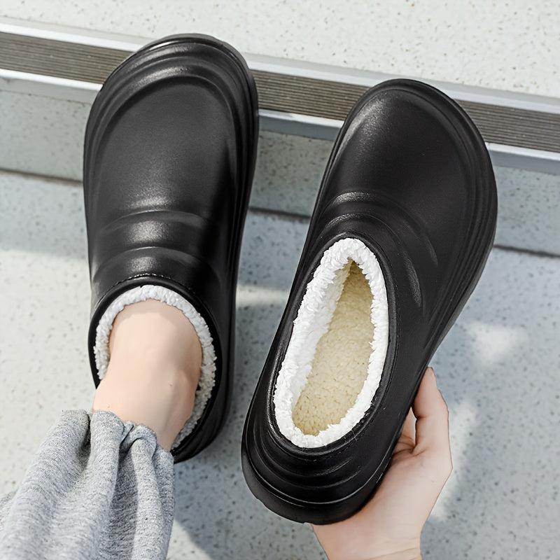Women's Winter Slip-Resistant Work Shoes with Thick Insulated EVA Sole - Anti-Odor, Warm & Suitable for Kitchen, Hospital, Restaurant Use - Heavy-Duty EVA Sneakers (Black), Women Shoes