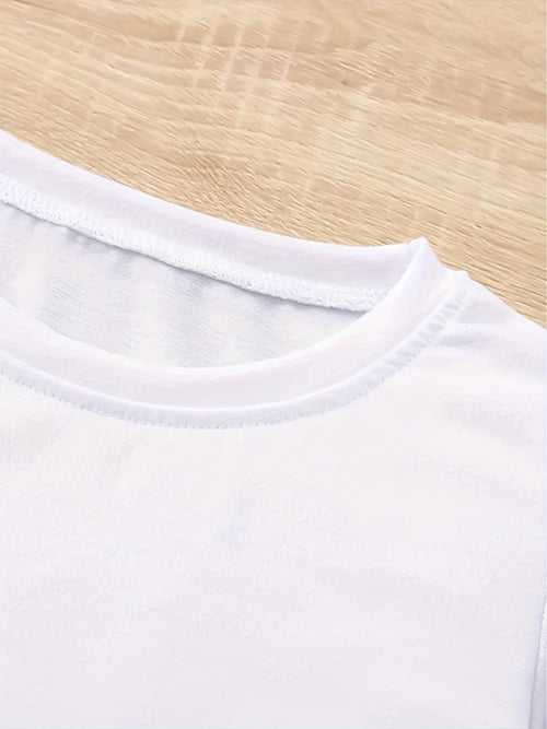 1pc New Summer Girl Cartoon Girl Print Short Sleeved 100% T-Shirt Comfy Casual Tees for Girls