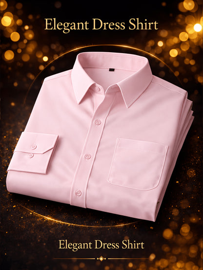 Men's Regular Fit Casual Button Shirts Long Sleeve Stretch Breathable Wrinkle Resistant Solid Work Weekend Wear