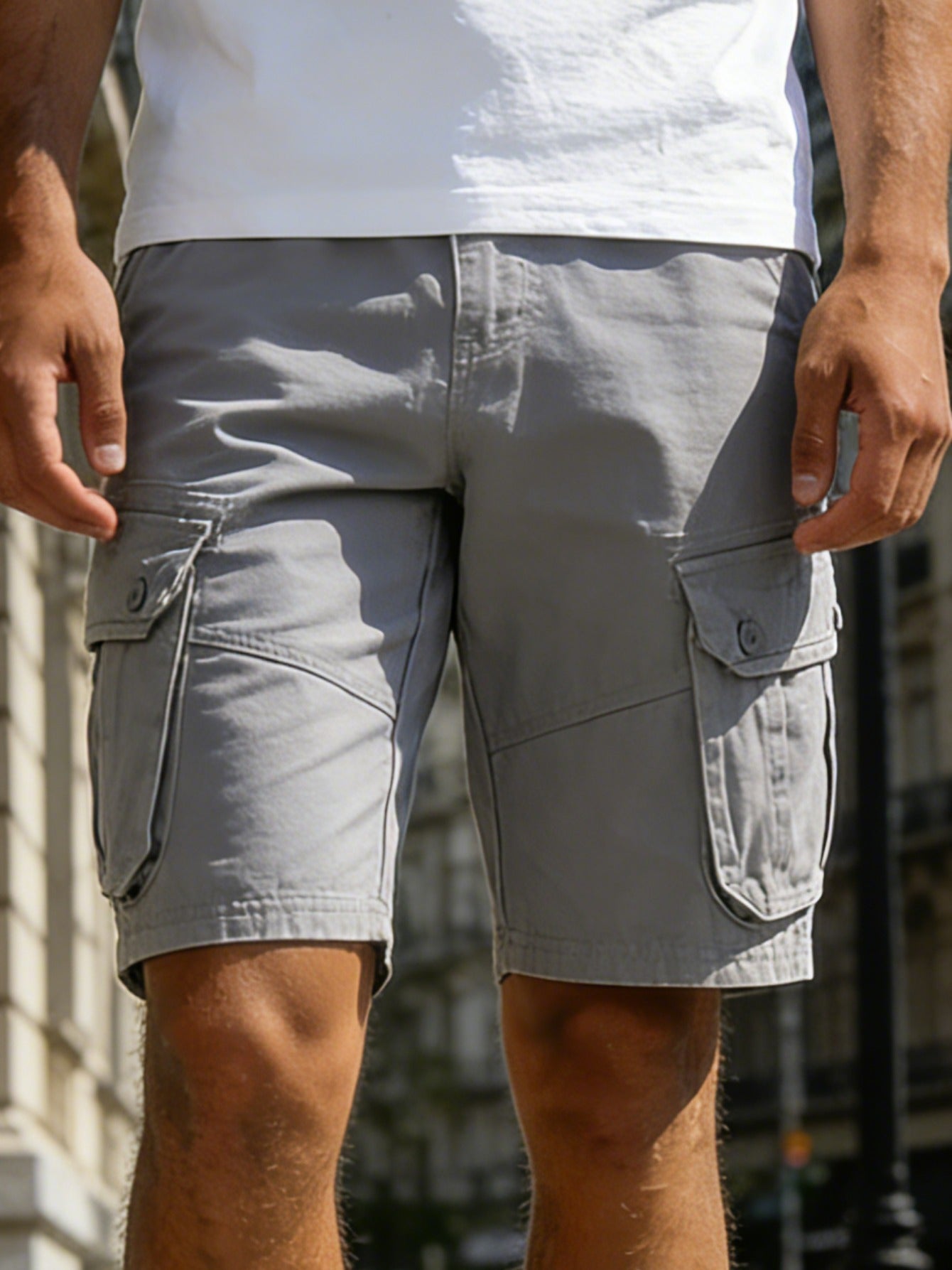 Men'S Pure Washed Outdoor Multi-Pocket Tooling Shorts Suitable for Daily Hunting, Fishing, Mountaineering, Camping And Other Outdoor Leisure Activities