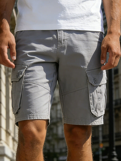 Men'S Pure Washed Outdoor Multi-Pocket Tooling Shorts Suitable for Daily Hunting, Fishing, Mountaineering, Camping And Other Outdoor Leisure Activities