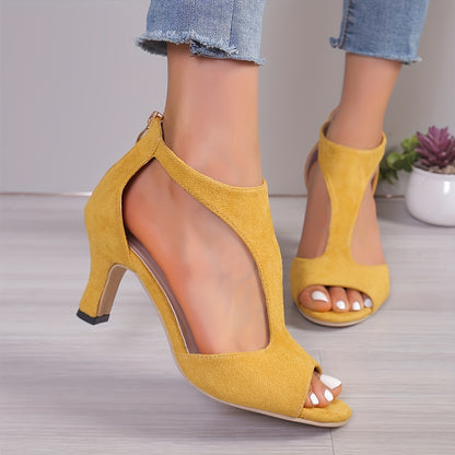 Women'S Formal Open-toe Dress Shoes, Elegant T-strap Dress Shoes, Suitable For Parties, Weddings, Office Wear. Plus-size Block Heel Sandals - Women'S Shoes, Formal Shoes, Red Women'S Sandals