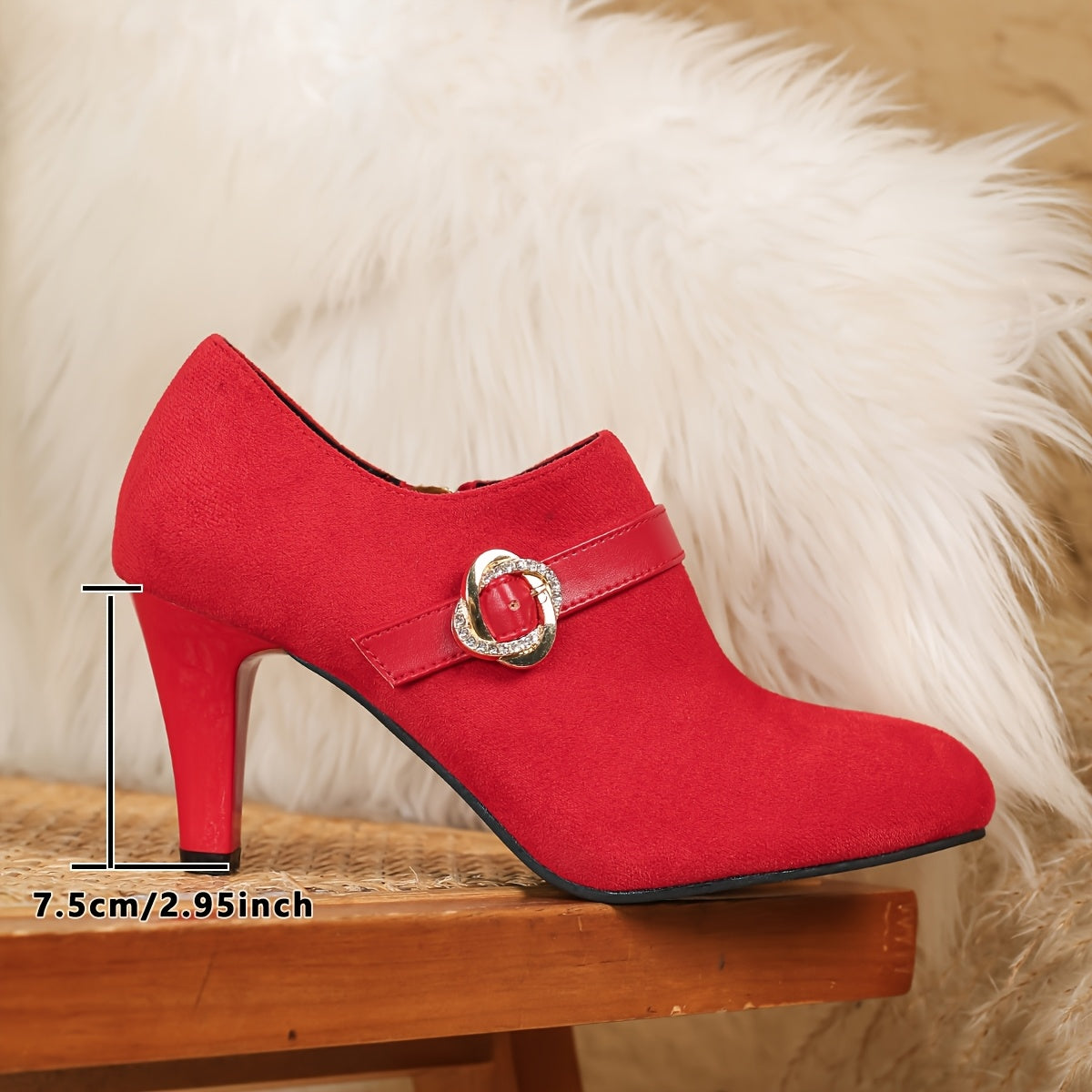 Elegant Black Pointed-Toe High Heels with Side Zipper - Comfortable Faux Cover Ankle Boots for Women, Perfect for All Seasons