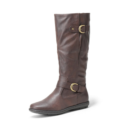 Women's Wide Calf Knee High Boots, Fashion Faux Fur-Lined Winter Boots