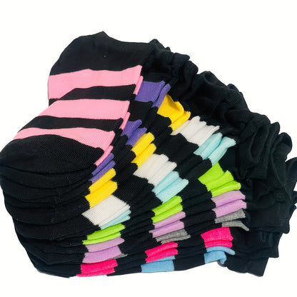 Women's 20 Pairs Of Randomly Mixed Colors Polyester Shoes - product view 5