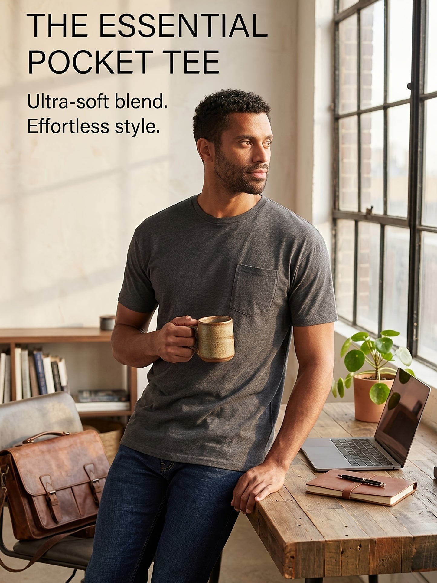 5pcs Men Unisex 100 Cotton Pocket T Shirts Short Sleeve Crew Neck Loose Fit Solid - product view 10