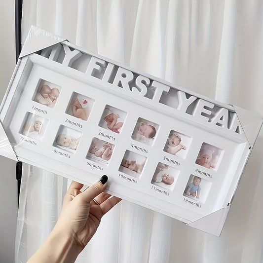12-Month Baby Milestone Photo Frame - First-Year Photo Display – main product image