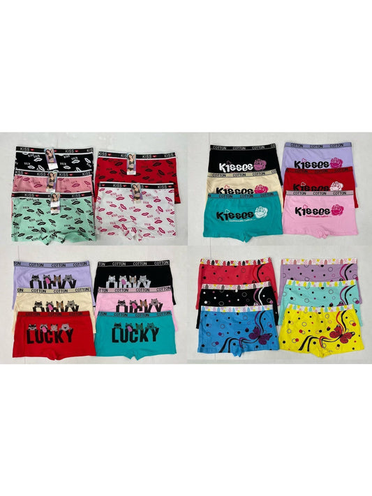 12-Pack Women's Cotton Boyshort Panties - Soft Breathable Assorted Colors – main product image
