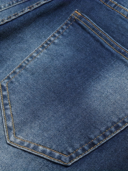 Two-pack Men's Ripped Jeans - Stretch, Ripped, Slim Fit, Comfort Flex - Denim Material - For Men - Suitable for Casual Wear - Perfect Gift for Fashionable Guys