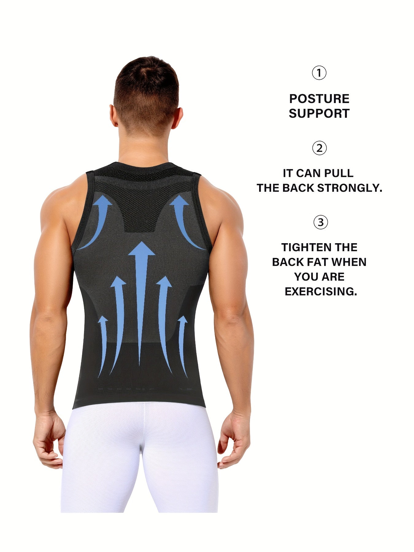Arjen Kroos 2/3pcs Men's Compression Shirts - Tummy Control Workout Tank Tops, Athletic Base Layer Sleeveless Body Shaper Undershirts for Gym,Gynecomastia Shirt for Men,Waist Trainer Vest Muscle Shirt Faja Para Hombre