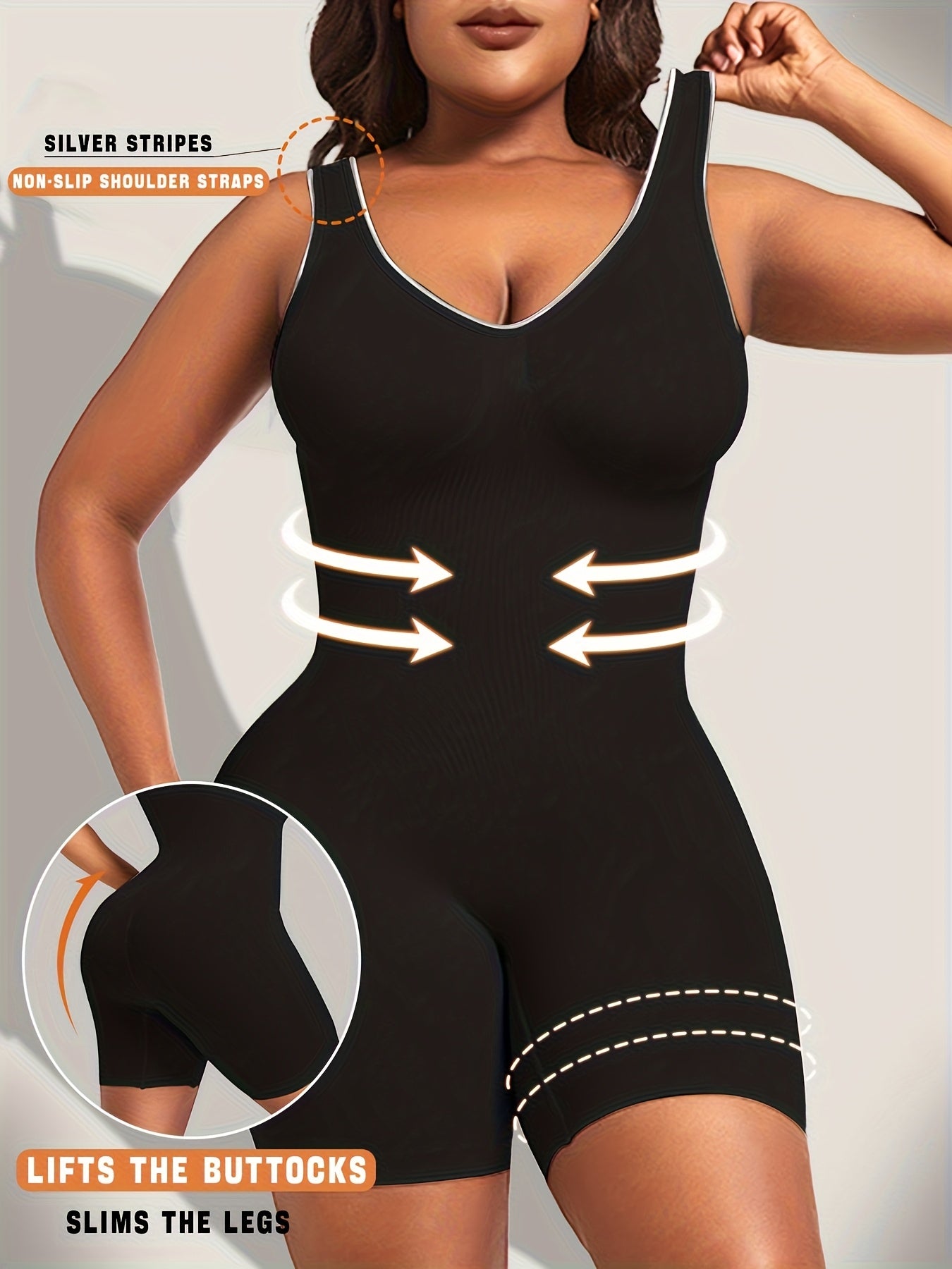 Women's Plus-size Seamless Body Shaper, with Wide Shoulder Straps, Abdominal Control, Lift And Hip Lift, Tummy Tucking And Hip Lifting, Suitable for S And Daily Wear