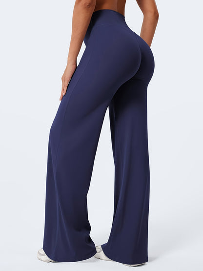 Four-Piece Women'S Outfit for Spring And Autumn, Featuring High-Waisted Wide-Leg for Yoga Pants Made from Elastic Fabric. Ideal for Yoga, Pilates, And Fitness Activities, with a Flared Hem And Stretchy Material