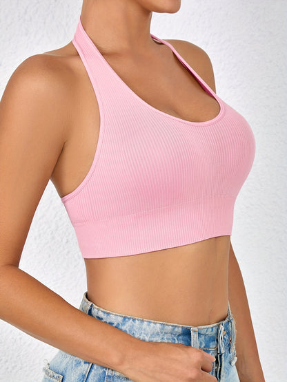 Set of 2 NADIA GO Women'S Seamless Sports Bras - Comfortable And Breathable Tops for Yoga And Workouts, Featuring a Racerback Design with Side Stripes, Available in Light Gray And Black, Sleeveless for Gym Activities, Running, And Pilates