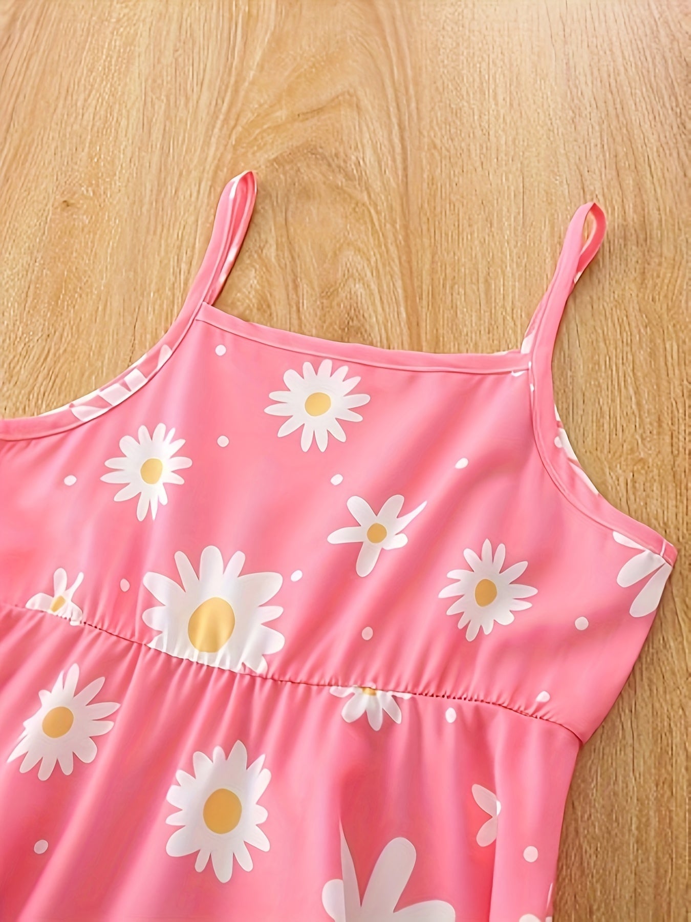 Summer Girls Flower Print Dress Children's Casual Dress Spring/Summer Popular Western Style Little Girl Fashion Versatile Casual Print Full Print Dress (including Hat)