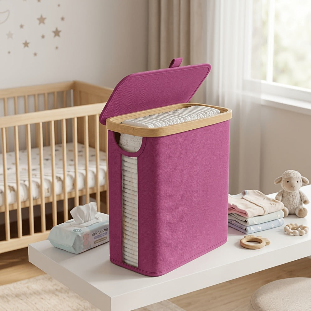 Foldable Bamboo Storage Organizer - Water-Resistant Space-Saving Design