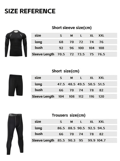 3pcs Men'S Quick-drying CompressionSports, Suit Summer Gym Running Training Clothes, High Elastic Breathable Morning And Night Running Cycling Mountaineering Hiking Fitness Sportswear, Fishing Sun Shirt, Father'S Day Gifts