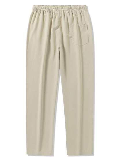 Men's 3pcs Casual Pants Lightweight Breathable Drawstring Waist Trousers for Beach, Vacation & Summer Daily Wear