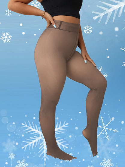 Women's Winter -lined Tights, Autumn And Winter Thickened Warm Leggings, Soft Elastic, High-waisted Design, Women's Pantyhose, Christmas Gift