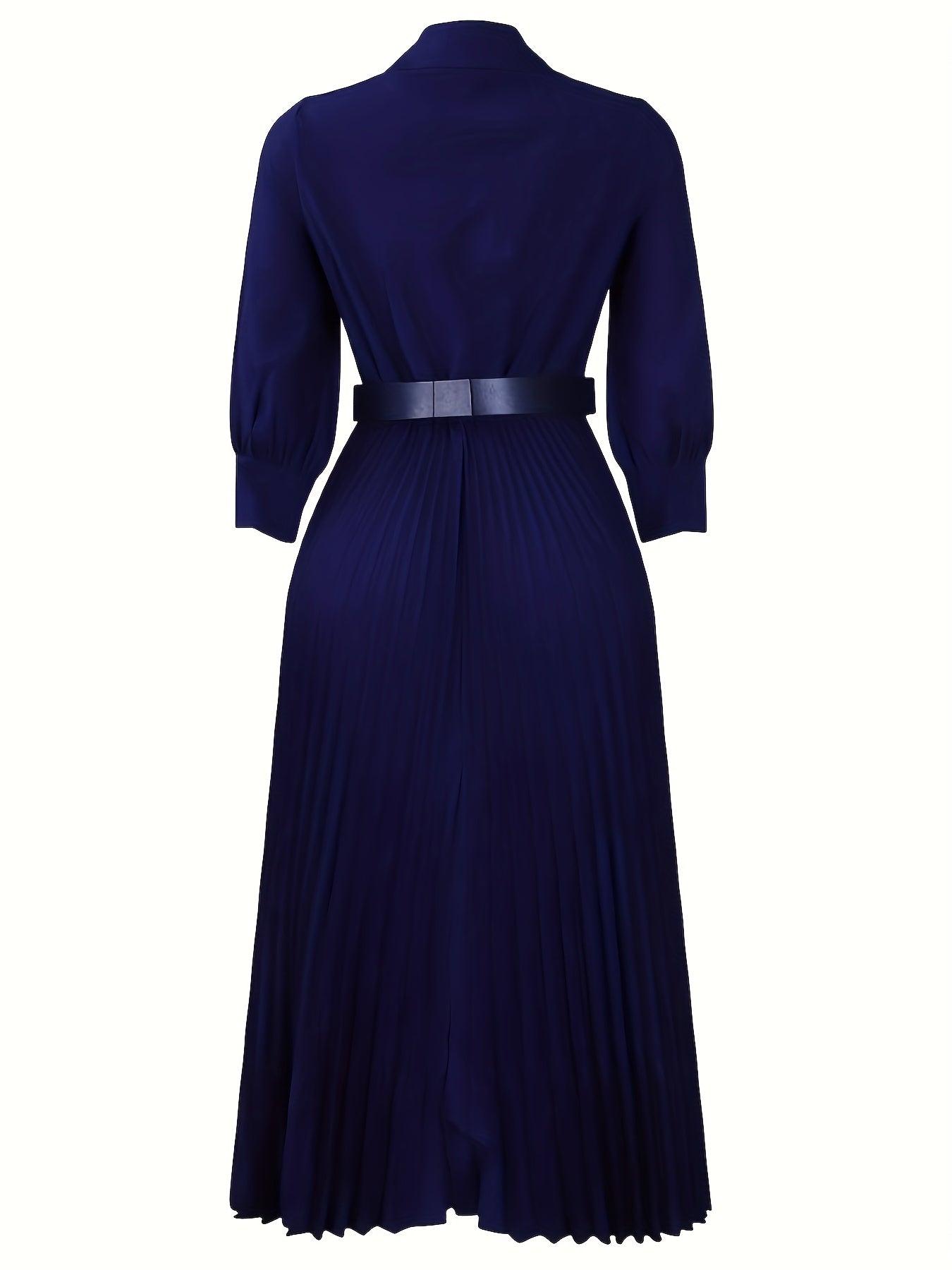 Women's Dress, 3/4 Sleeve Flared A Line, Casual Semi Formal with Belt, Wedding Guest Office Lady