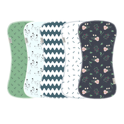 Soft And Breathable Newborn Burp Towel - Absorbent And Breathable, Cute Cartoon Unisex Design, Suitable For Newborn Boys And Girls, Holiday Gift 5 Packs