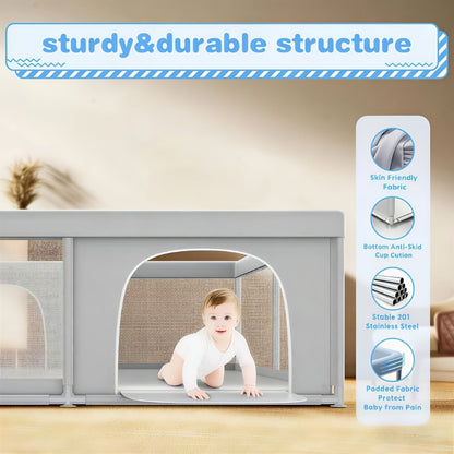 Baby Playpen - Breathable Inch Pens Metal