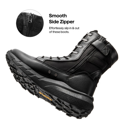 Men's Breathable Zipper Work Boots Side Lightweight Hiking Motorcycle Boots