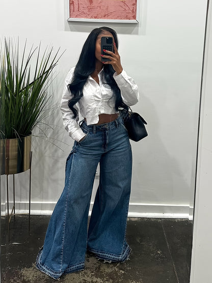 Loose-Fitting Flared Jeans for Women