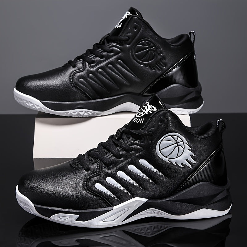 [Trendy Basketball Shoes] Trendy Professional Men's High Top Basketball Shoes | Comfy Non-Slip Durable Lace-Up Sneakers for Outdoor Activities