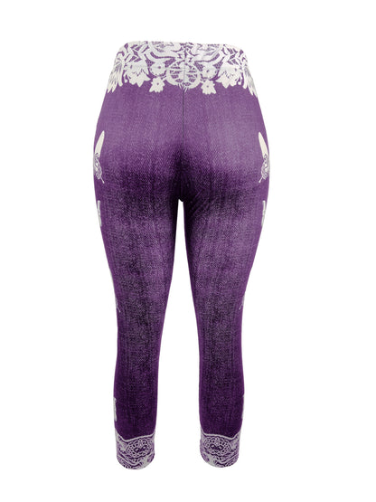 European And American Women'S Pants, Fashionable And Casual, Randomly Printed, Women'S Leggings, Cropped Pants, Tight Fitting