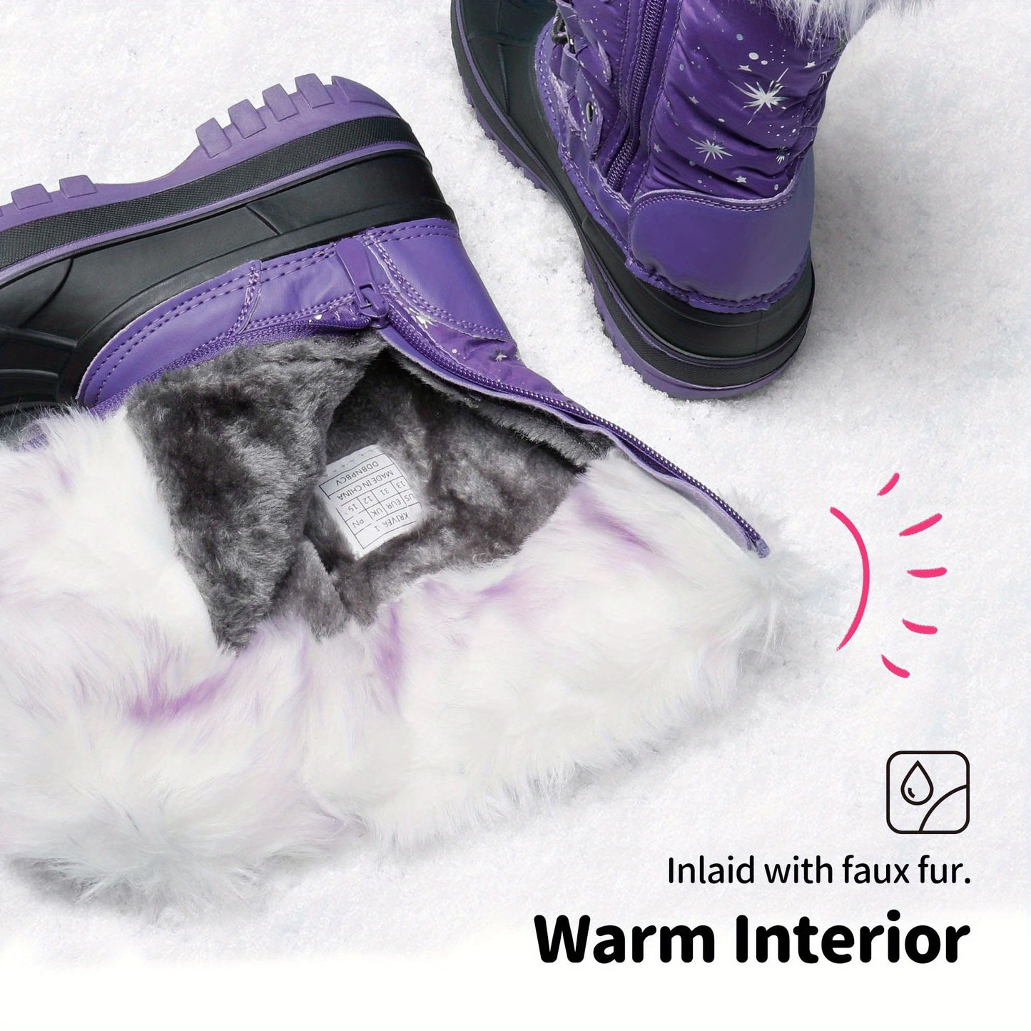 DREAM PAIRS Kids Insulated Winter Snow Boots
