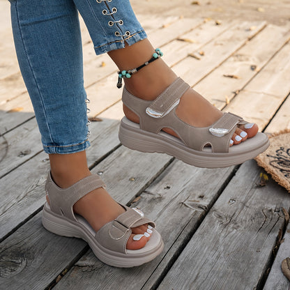 Women'S Premium Adjustable Strap Platform Sandals | Elegant, Comfortable Orthopedic Summer Casual Open-Toe Walking Shoes, High-Quality Breathable And Non-Slip Fashion Footwear With Microfiber Upper And Sole, Women Shoes