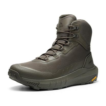 Men's Tactical Hiking Boot Lightweight Hunting Boots for Work All Day Side Zipper Motorcycle Combat Boot Arch Support 8 Inches
