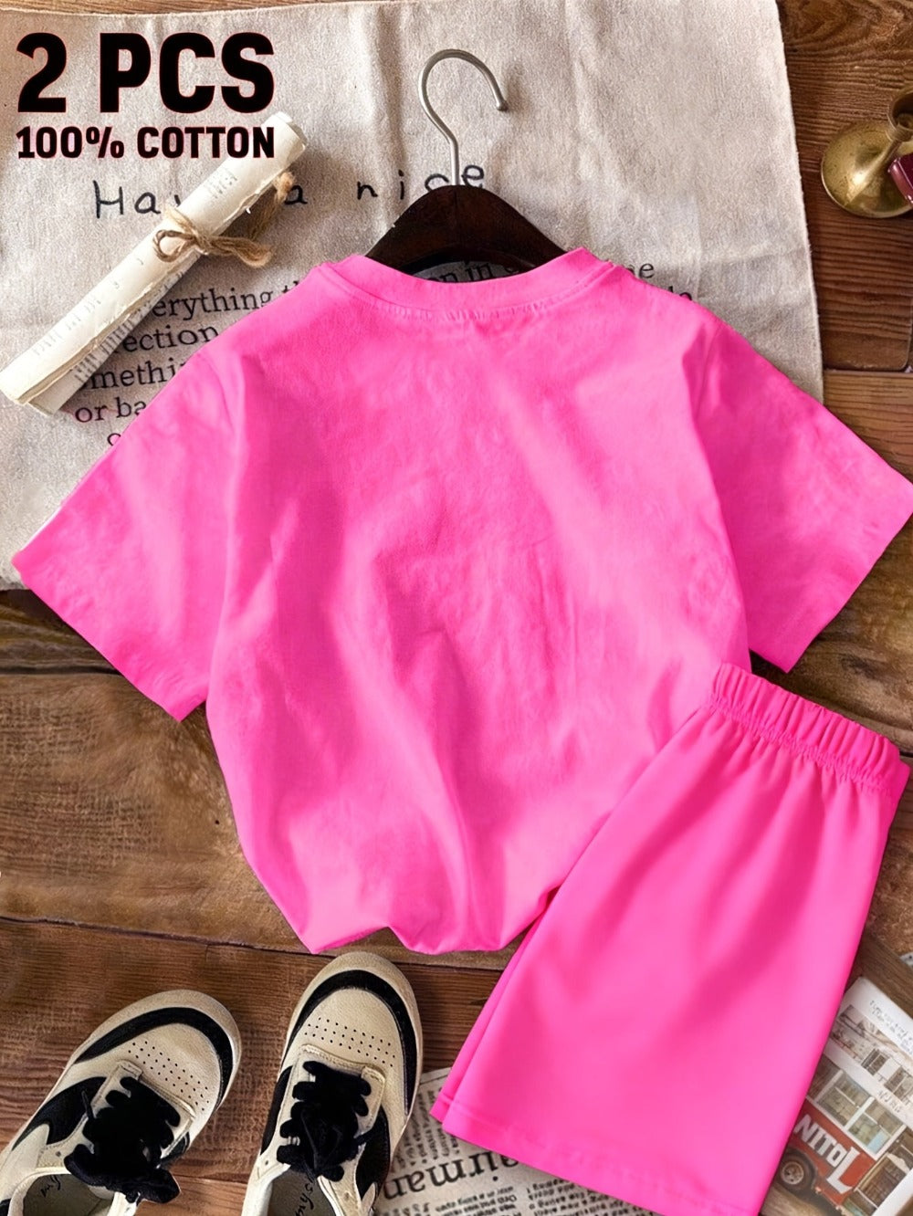 Girls' Casual Outfit Set - Short Sleeve Summer 0693
