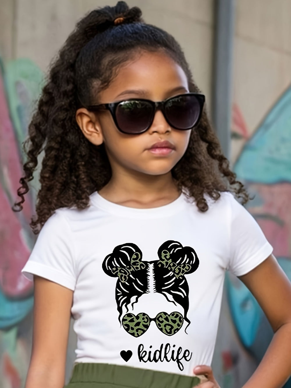 Girls's Solid Color T-Shirt - Short Sleeve 878245