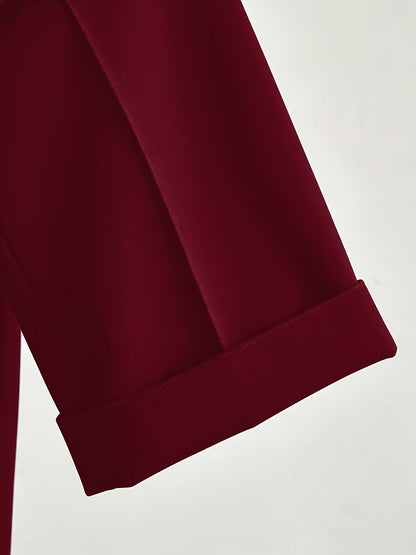 4pcs Women's Straight-leg Casual Pants - Elastic Waistband, with Pockets, Comfortable All Year Round, Machine Washable, Smooth Texture, Simple Design - Red, Black, White, Gray Casual Home Pants, Jogging Pants, Casual Wear, Halloween, Teacher's Day