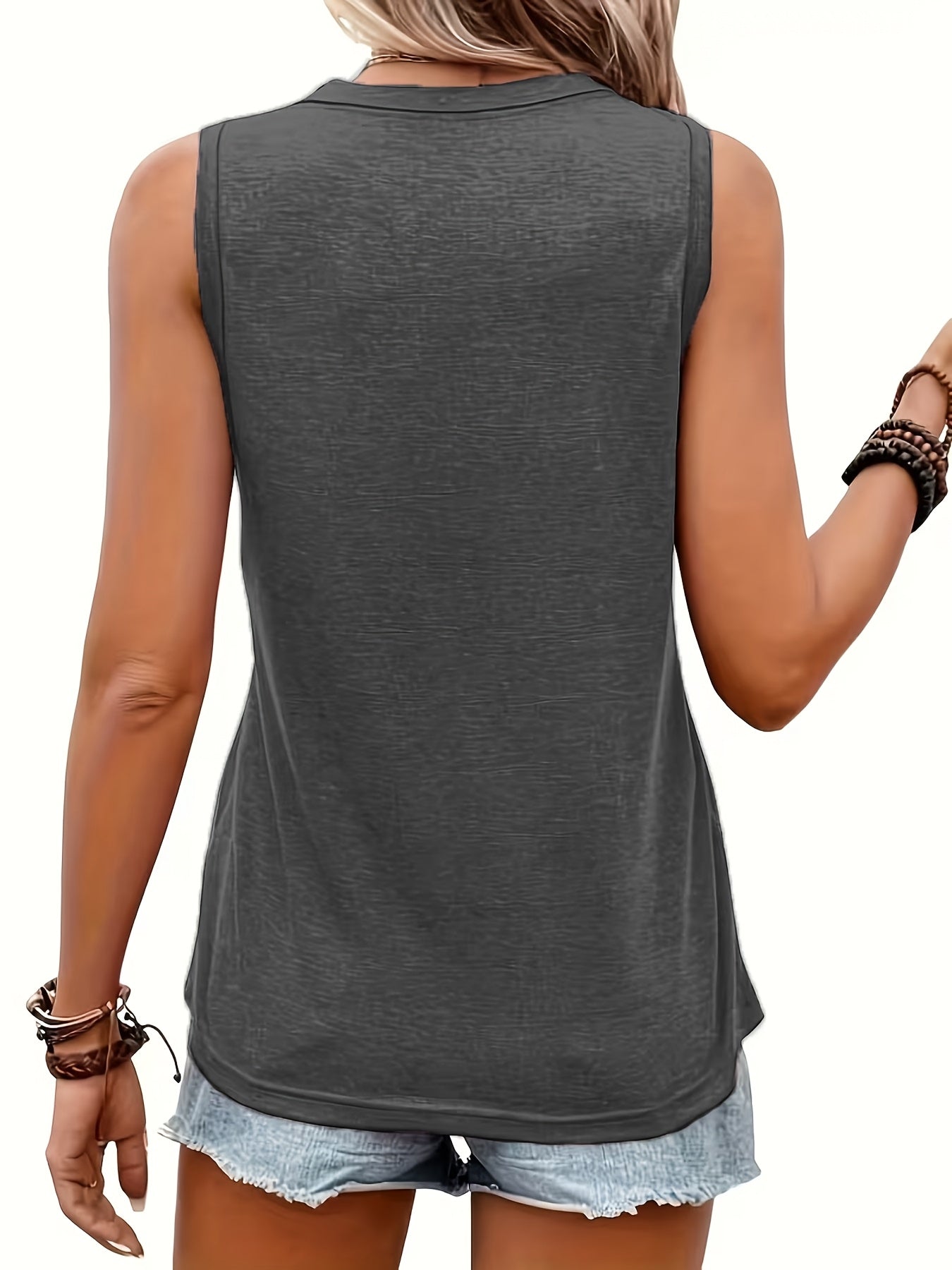 Plus Size Women'S Casual Pattern Vest Lotus Mandala Design Pattern Print Printed, Loose And Versatile, Machine Washable Tank Top, Seasonal Fashion Style, Non-See-Through Material