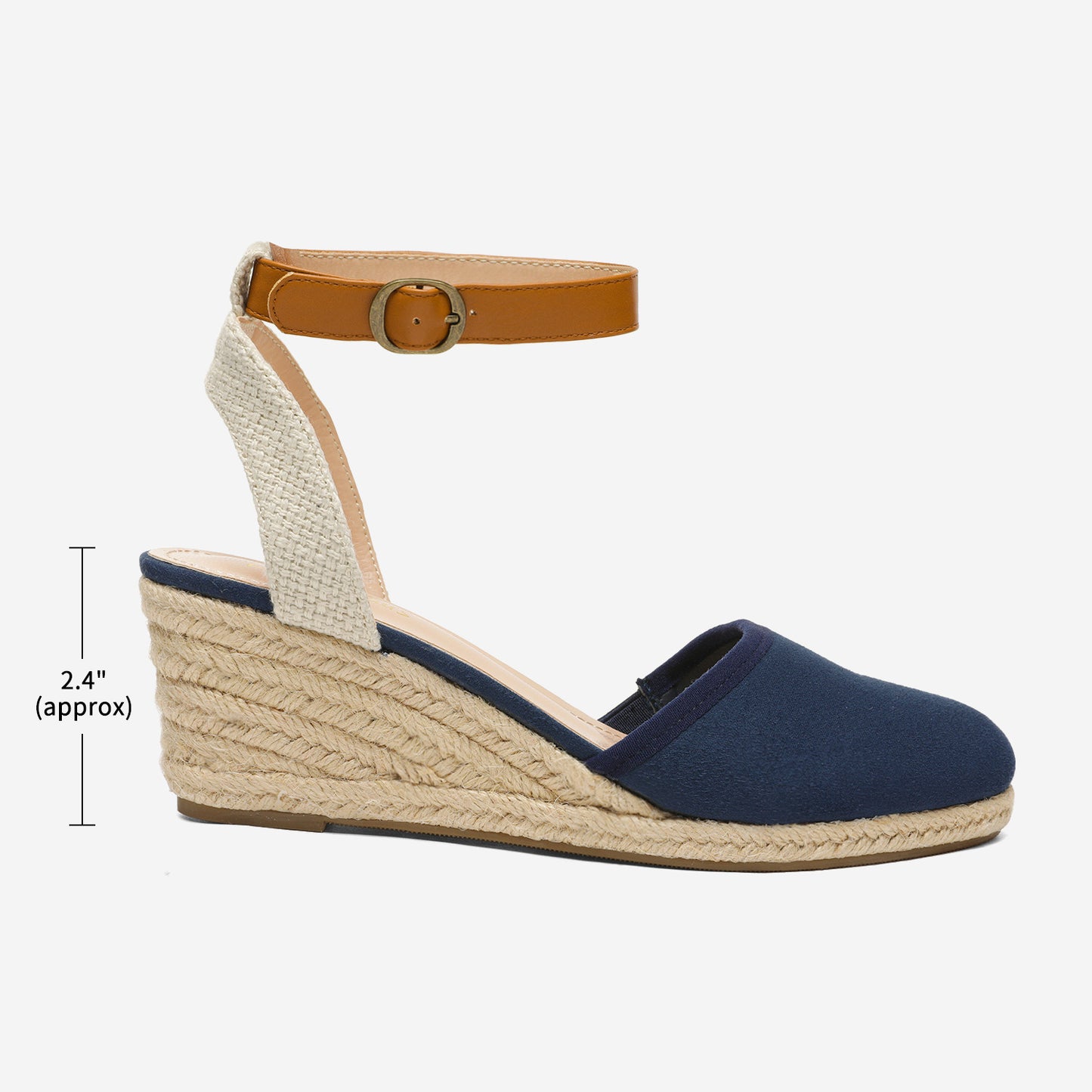 Women's Ankle Strap Closed Toe Espadrille Wedge Heels Sandals, Versatile and Stylish for weddings, shopping, dating, with wrap dresses, jeans, skirts, shorts, jumpsuits, for formal or casual occasions