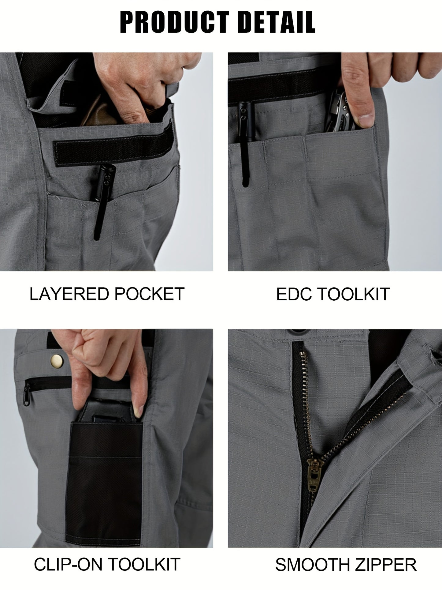 2Pack Men'S Utility Cargo Pants, Lightweight Tactical Workwear, Stretch Ripstop