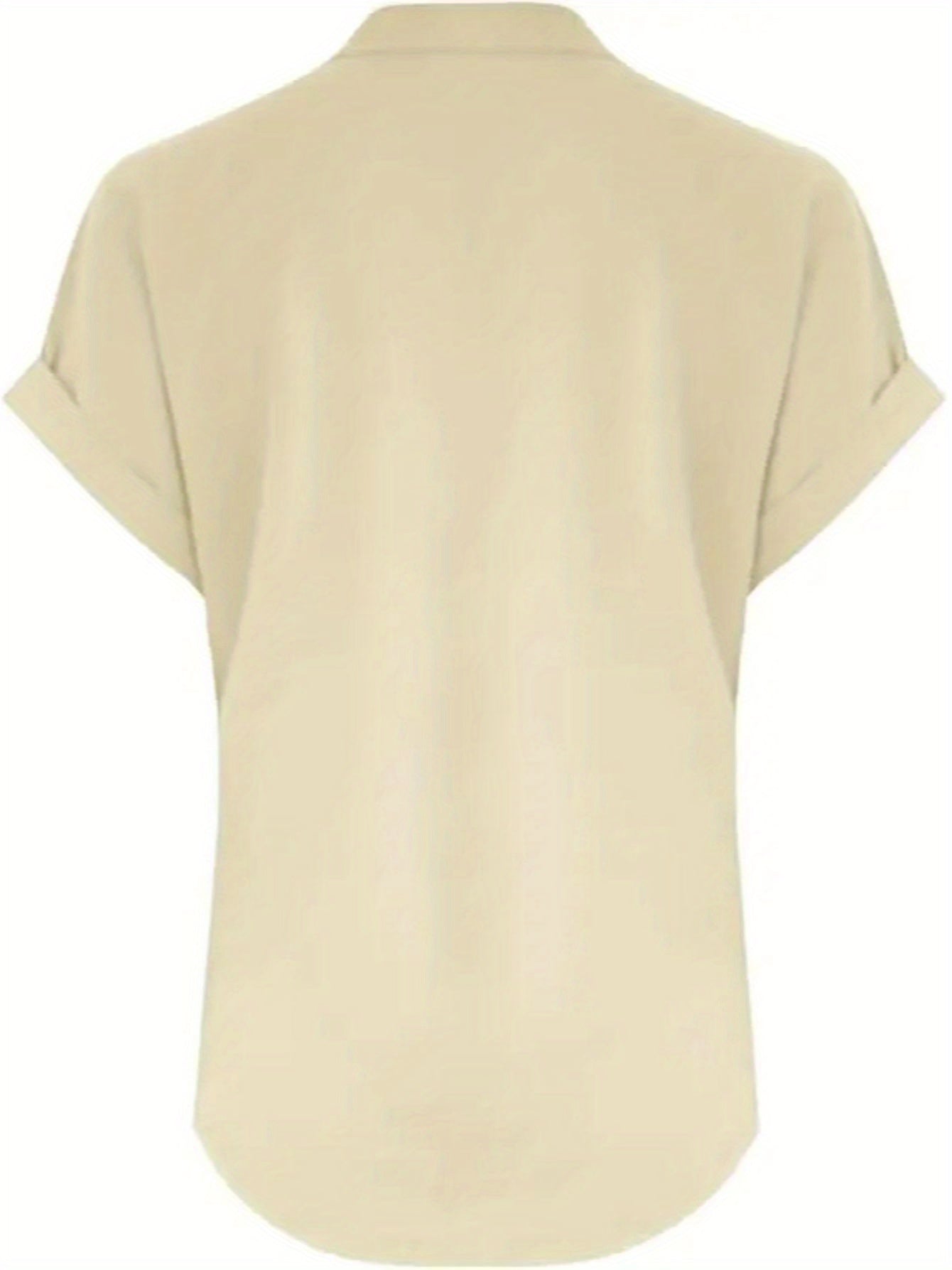 ZOELNIC Women's V-Neck Button-Front Placket T-Shirts - Short Sleeve Casual Summer Tops, Breathable Daily Wear Shirts Suitable for Spring/Summer, Solid Color Casual Wear, Machine Washable (No)