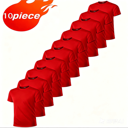 10 Piece of Unisex Blank TShirt For Men or women Casual Short Sleeve Tee 100% Heavy Cotton Crew Neck, Soft Adorable Tees Tops