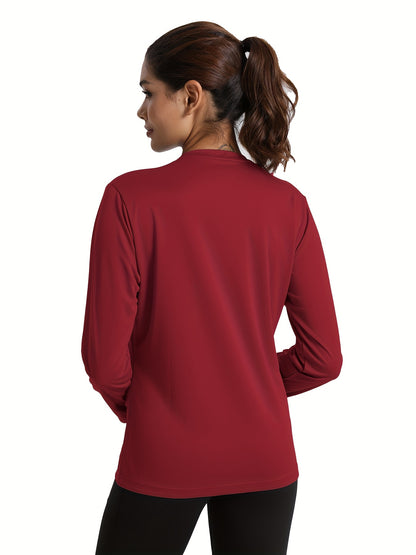 Five Pieces of Women'S Long-Sleeve T-Shirts with a Round Neck in Various Colors, Suitable for, Fitness, And Outdoor, Featuring Breathable Fabric