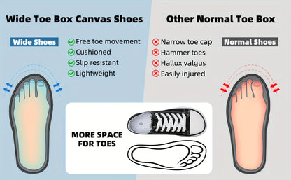 Women'S Wide Last Fashionable Canvas Shoes | Unique Mango Toe Style | Breathable Inner Lining | Lightweight Campus Casual Shoes. Hot Selling in The United States!, Women Shoes