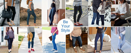 Women's Maternity Jeans Over The Belly Slim Stretchy High Waist Denim Skinny Pants with Pockets