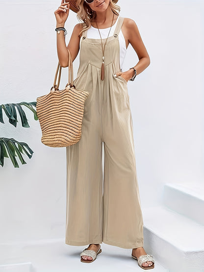 Scacto 2025 Summer Comfortable Women's Casual Loose Clothing Jumpsuit Y2k Fashion Overalls Square Collar Sleeveless