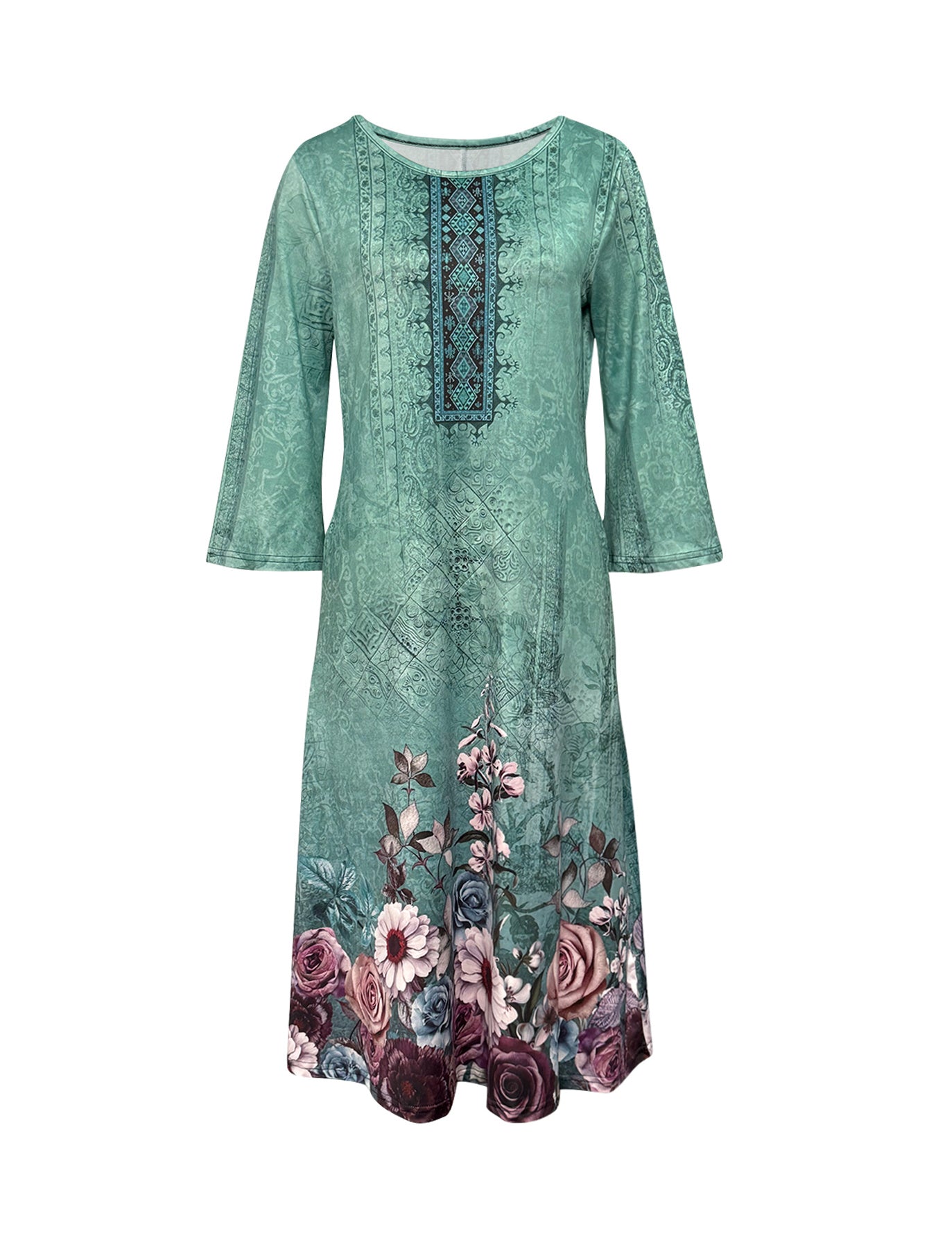 New Fashion Seaside Holiday Style Full-body Printed Vest Dress[directional]