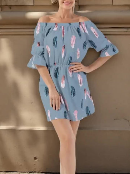 Elegant Off-Shoulder Ruffle Blouse with Vibrant Print, Women'S Chic Long Sleeveless Shirt, Perfect for Spring/Summer Casual Or Formal Occasions, Ladies Blouse